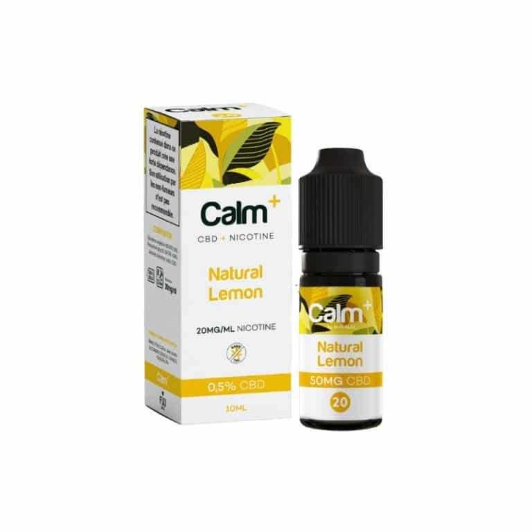 E-liquid CBD și nicotină Lămâie naturală 20mg/ml Calm+